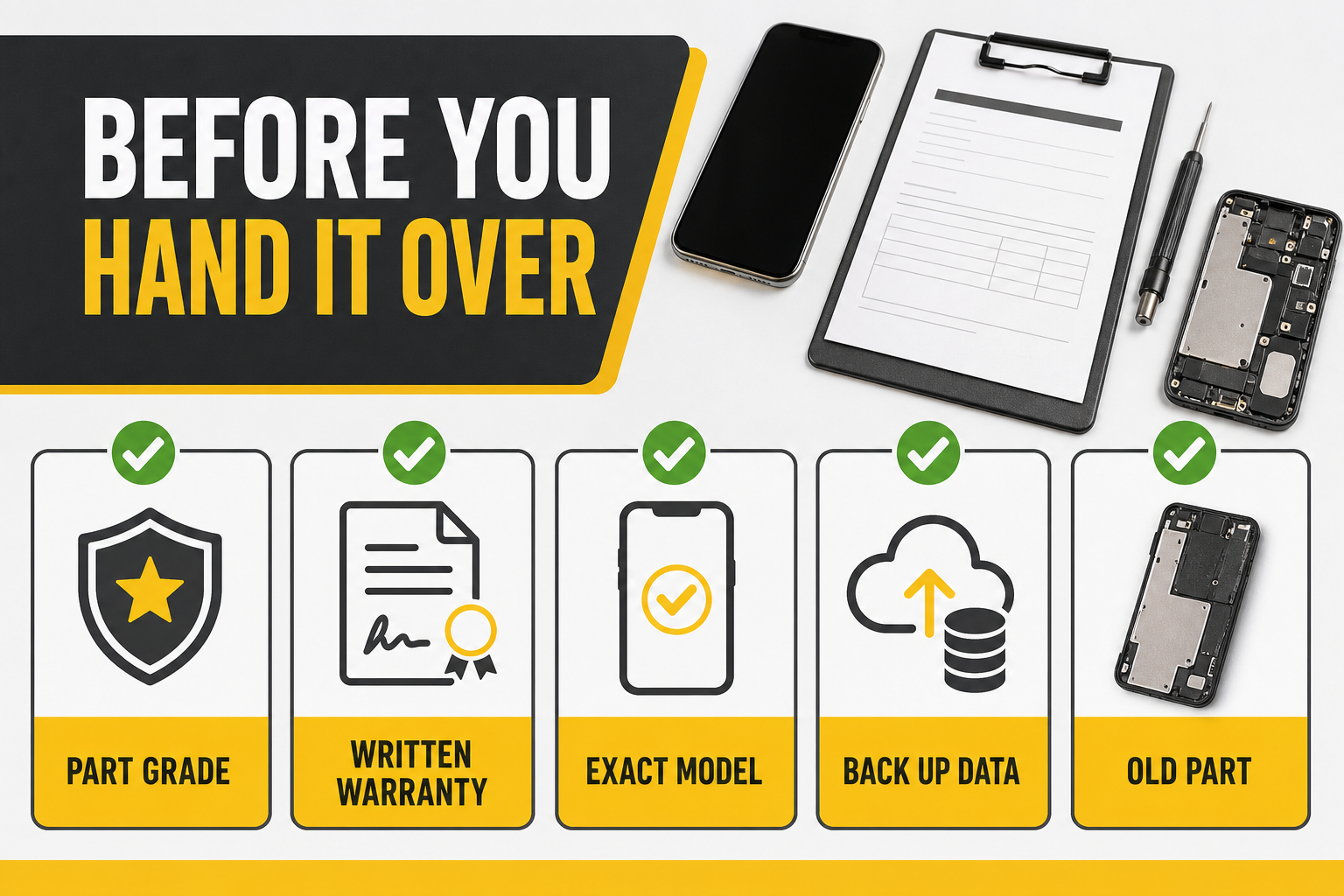 Checklist sebelum menyerahkan telefon kepada kedai repair di Malaysia